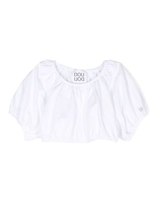 Douuod Kids off-shoulder cropped blouse - White