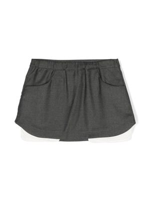 Douuod Kids pleat-detail cotton skirt - Grey