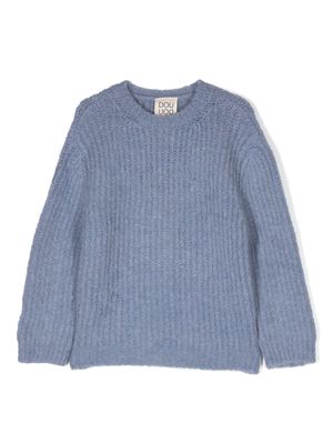 Douuod Kids ribbed-knit crew-neck jumper - Blue