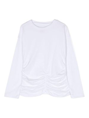 Douuod Kids ruched-detail cotton T-shirt - White
