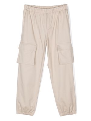 Douuod Kids ruched stretch cargo trousers - Neutrals