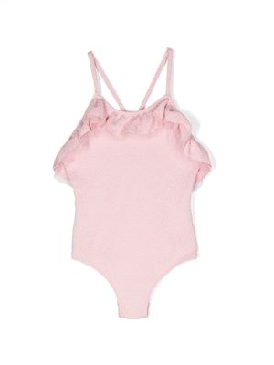 Douuod Kids ruffle-detail swimsuit - Pink
