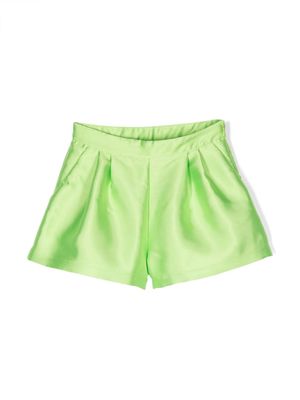 Douuod Kids satin pleated mini shorts - Green