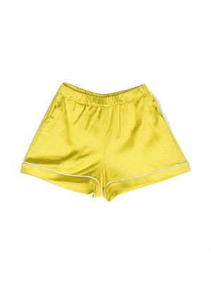 Douuod Kids shine-finish shorts - Yellow