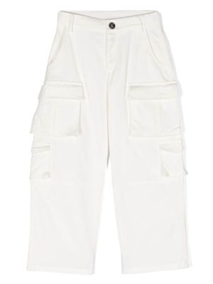 Douuod Kids straight-leg cargo trousers - White