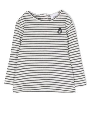 Douuod Kids stripe-print long-sleeved T-shirt - White