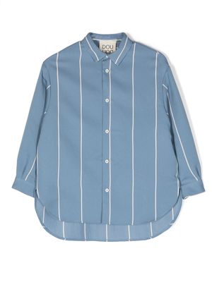 Douuod Kids striped long-sleeved shirt - Blue