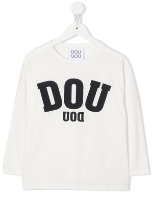 Douuod Kids TEEN logo-print long-sleeve T-shirt - White