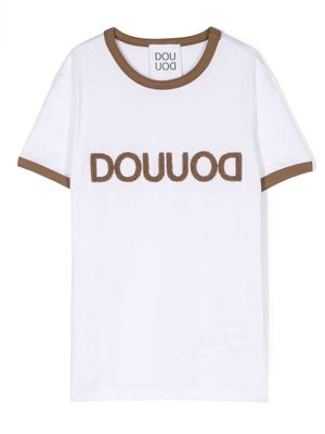 Douuod Kids towelling logo-patches cotton T-shirt - White