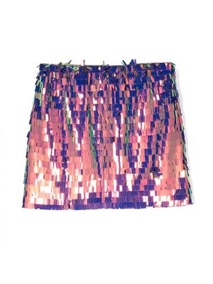 Douuod Kids translucent-design sequin-embellished skirt - Pink