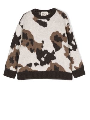 Douuod Kids wool-blend abstract-print jumper - Neutrals