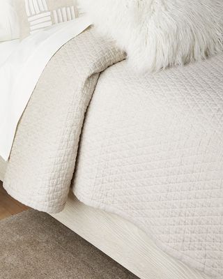 Dove Diamond Quilted King Coverlet