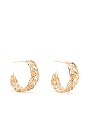 DOWER AND HALL angel feather gold hoops