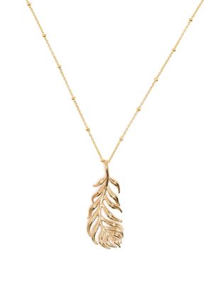 DOWER AND HALL feather pendant gold necklace