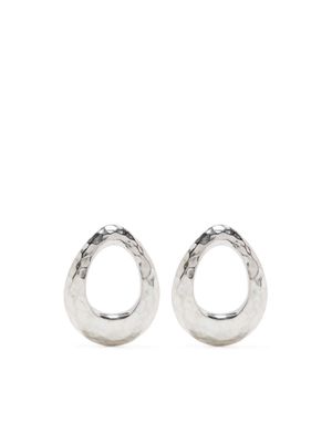 DOWER AND HALL hammered-finish oval earrings - Silver