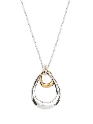 DOWER AND HALL hammered-finish oval-pendant necklace - Silver