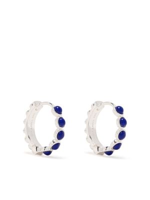 DOWER AND HALL lapis lazuli-embellished huggie hoops - Silver
