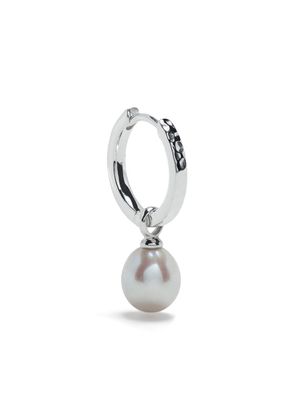 DOWER AND HALL pearl pendant hoop earring - Silver