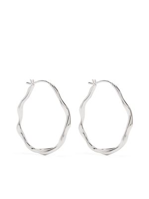 DOWER AND HALL Waterfall oval hoop earrings - Silver
