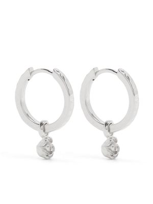 DOWER AND HALL Wild Rose huggie hoop earrings - Silver