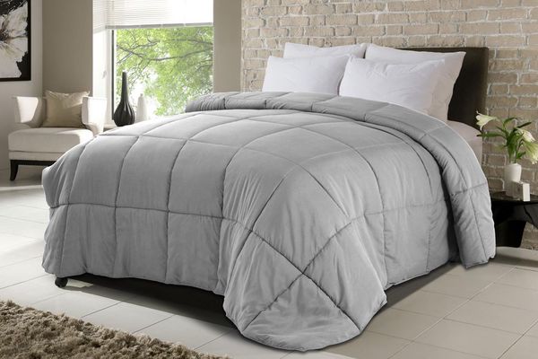 Down Home NeverDown&trade; MicroSoft Comforter in Light Grey Full/Queen