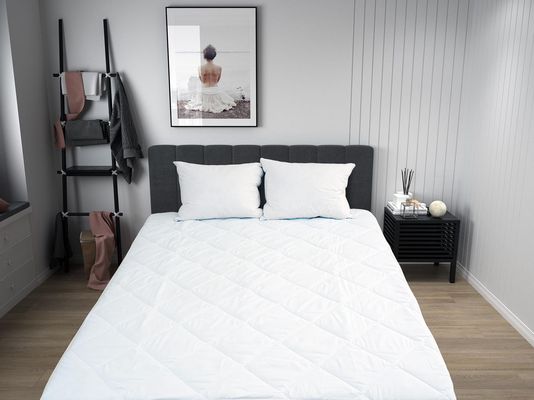 Down Home Spring Loft Waterproof Mattress Pad in White Full Queen