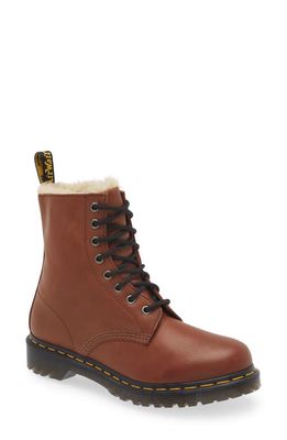 Dr. Martens 1460 Serena Faux Fur Lined Leather Boot in Saddle Tan Farrier