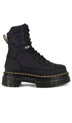 Dr. Martens Audrick 8 Eye Rubberized Leather Boot in Black