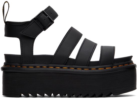 Dr. Martens Black Blaire Quad Platform Sandals