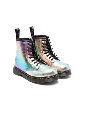 Dr. Martens Kids 1460 Rainbow leather ankle boots - Pink