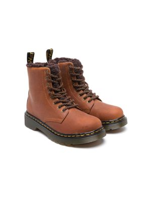 Dr. Martens Kids 1460 Serena leather ankle boots - Brown