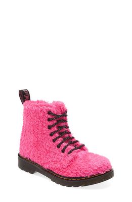 Dr. Martens Kids' 1460 Tinsel Faux Fur Boot in Pink Fur