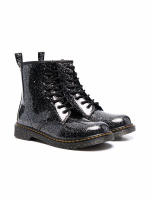 Dr. Martens Kids glitter lace-up boots - Black