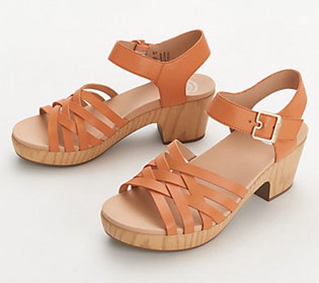 Dr. Scholl's Faux Wood Bottom Heeled Sandals - First of All