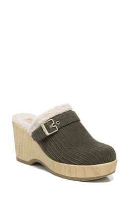 Dr. Scholl's Pixie Faux Shearling Clog in Olive