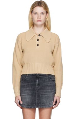 DRAE Beige Point-Collar Polo