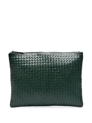 DRAGON DIFFUSION A4 interwoven leather clutch bag - Green