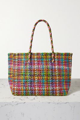 Dragon Diffusion - Flower Woven Leather Tote - Red