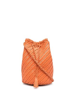 DRAGON DIFFUSION interwoven-design bucket bag - Orange