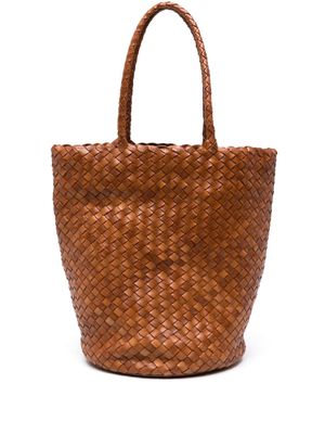 DRAGON DIFFUSION Jacky Bucket woven leather bag - Brown