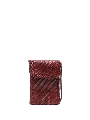 DRAGON DIFFUSION Phone leather crossbody bag - Red