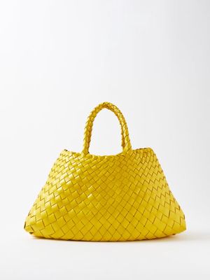 Dragon Diffusion - Santa Croce Small Woven-leather Tote Bag - Womens - Yellow