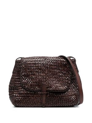 DRAGON DIFFUSION woven leather satchel bag - Brown