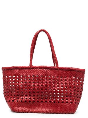 DRAGON DIFFUSION woven leather tote bag - Red