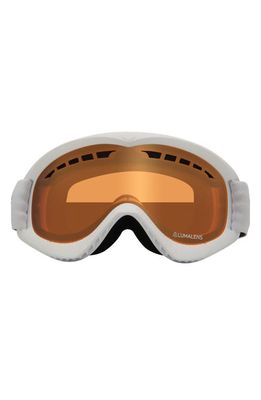 DRAGON DXS 60mm Cylindrical Snow Goggles in White Llamber