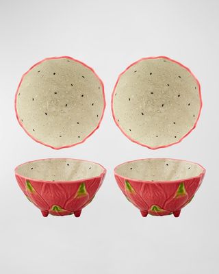 Dragon Fruit Bowls, Set of 4
