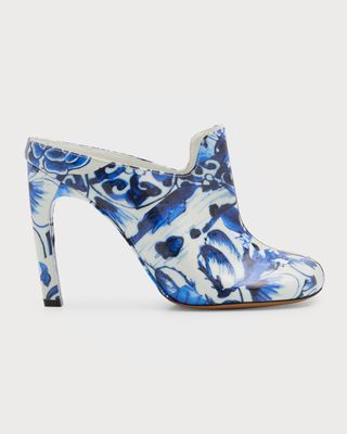 Dragon Printed Loafer Mules