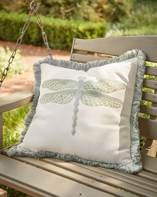 Dragonfly Indoor/Outdoor Pillow, 20" Square