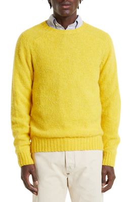Drake's Brushed Lambswool Crewneck Sweater in Yellow