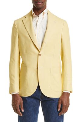 Drake's Games Linen Blazer in Yellow